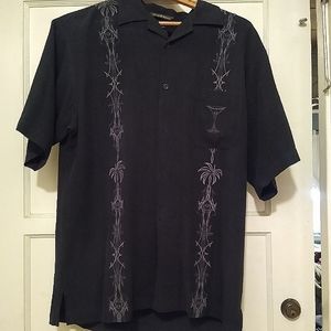 Tommy Bahama Embroidered Black Shirt